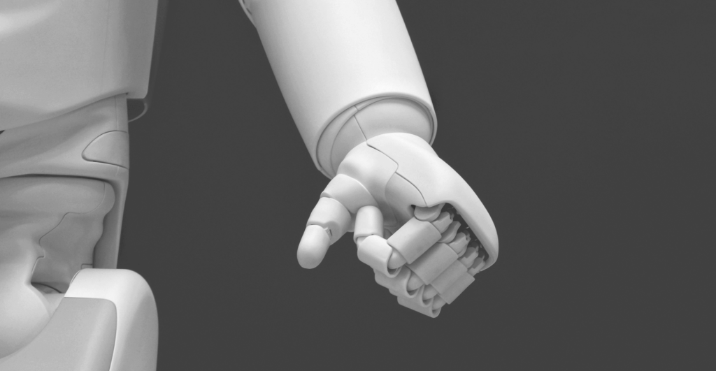 This image of a robot's fist illustrates our discussion topic: Agentic AI, the relevance of autonomous phishing for modern businesses, and how to tackle it with Digital Risk Protection.