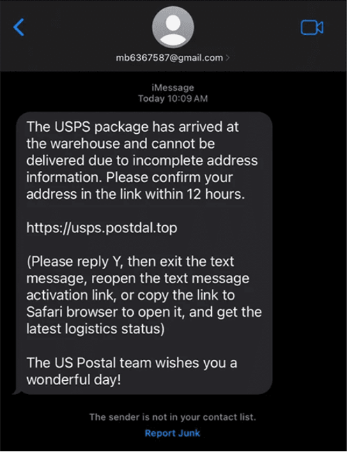 This screenshot of a smishing message illustrates our discussion topic: Darcula, the phishing as a service kit, and how understanding its nuances boosts your cybersecurity resilience.