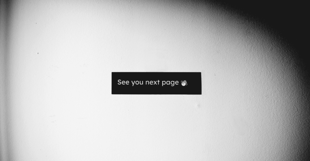 This image of text on a computer screen saying "see you next page" illustrates our discussion topic: Rogue websites, the threats against businesses in the US and beyond, and solutions for fighting back.