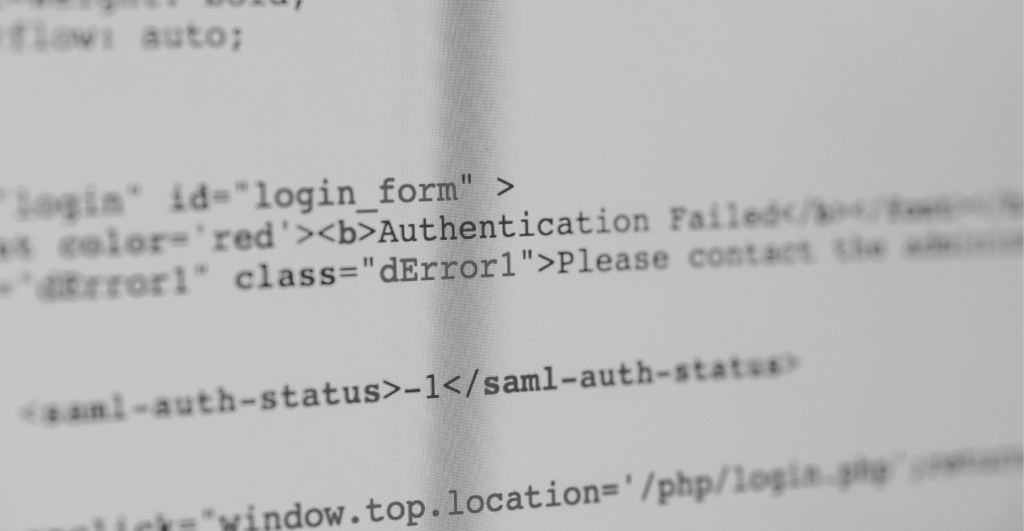 This image of. some code on a screen illustrates our discussion topic: Rogue websites, the threats against businesses in the US and beyond, and solutions for fighting back.