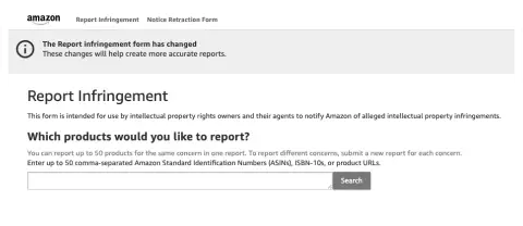 Amazon report infringement